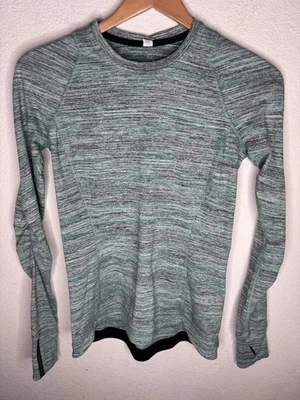 Lululemon Runderful Manga Larga Tinte Espacial Camuflaje Forraje Verde azulado Negro/Negro Talla 6 Foto 1 de 4