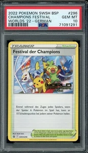 Pokemon GERMAN Champions Festival 2022 World Championships Promo SWSH96 PSA 10 - Picture 1 of 2