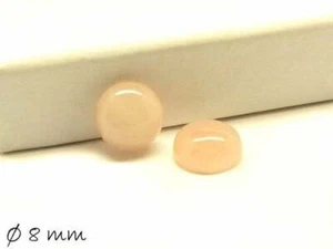 2 Stk. Rosenquarz Edelstein Cabochons zum Einkleben in Fassungen, Ø 8 mm  - Picture 1 of 1