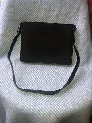 Bolso de hombro Bruno Magli vintage negro gamuza cuero cuadrado mujer Foto 1 de 4