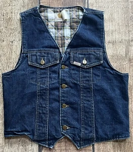VINTAGE CARHARTT 70S DENIM FLANNEL LINED VEST MENS MEDIUM EXCELLENT CONDITION - Picture 1 of 7