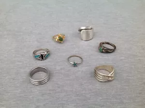 7 Vintage Rings Lot - Picture 1 of 14