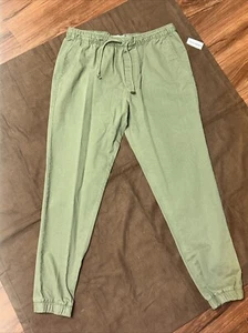 Old Navy Men's Olive Khaki Drawstring Jogger Pants (Size Medium) New - Picture 1 of 10