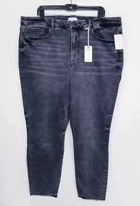 Good American Good Legs Cropped Jeans Black sz 22 - Picture 1 of 6