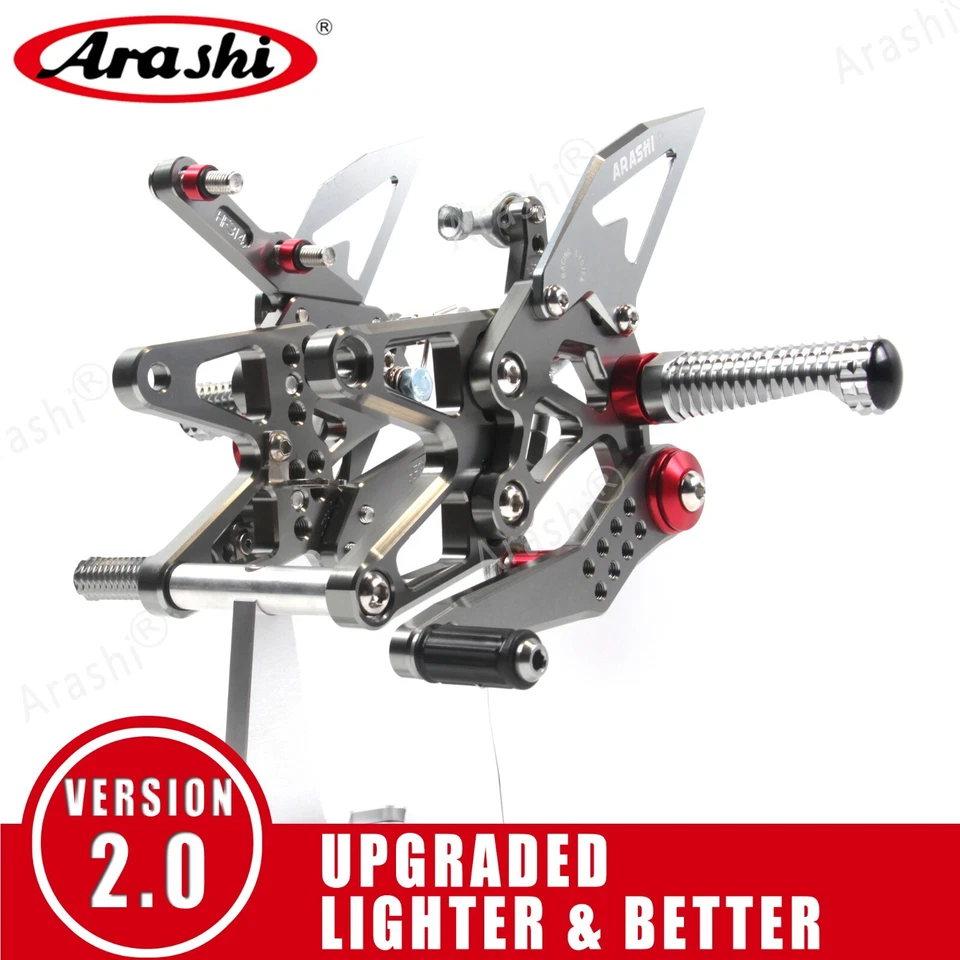 For Triumph Daytona 675R 675 R 2013 - 2018 Arashi Adjustable Footrest Rearsets - Image 1 of 4