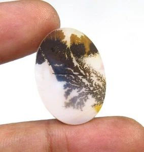 Natural Scenic Gemstone Dendrite Agate Shazar Oval Shape Cabochon 24x17 mm SA-48 - Picture 1 of 5