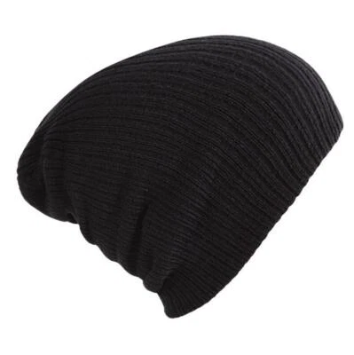 Beanie Winter Plain Knit Hat Baggy Cap Cuff Slouchy Skull Hats Ski Men Women - Image 1 of 4
