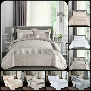 Schöne Atlanta gesteppte Bettwäsche Überwurf Bettdecke mit Kissen Shams Bettwäsche Set - Bild 1 von 21