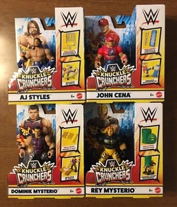 New WWE Knuckle Crunchers Wave 3 Set John Cena, Rey & Dominik Mysterio AJ Styles - Picture 1 of 2