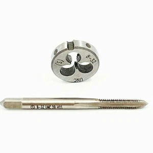 8-32 TPI Tap And Die, UNC Machine Thread Tap And Round Thread Die Right Hand HSS - Picture 1 of 10