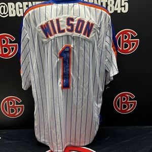 Mookie Wilson NY Mets Signed & Inscribed Pinstripe Jersey Autographed Steiner CX - Picture 1 of 3