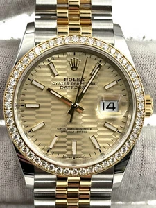 Rolex Datejust 36mm Champagne Motif Diamond Bezel TT Jubilee 126283RBR B&P '22 - Picture 1 of 9