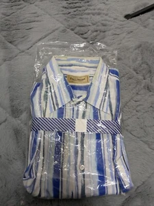 Paul Stuart Shirt Men's 2XL Blue Button Up Short Sleeve Casual READ DESCRIPTION - Picture 1 of 10