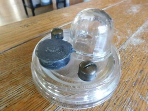 Unique Vintage Victorian Hand Blown Glass Inkwell-Patented Mar. 30 1869 - Picture 1 of 8