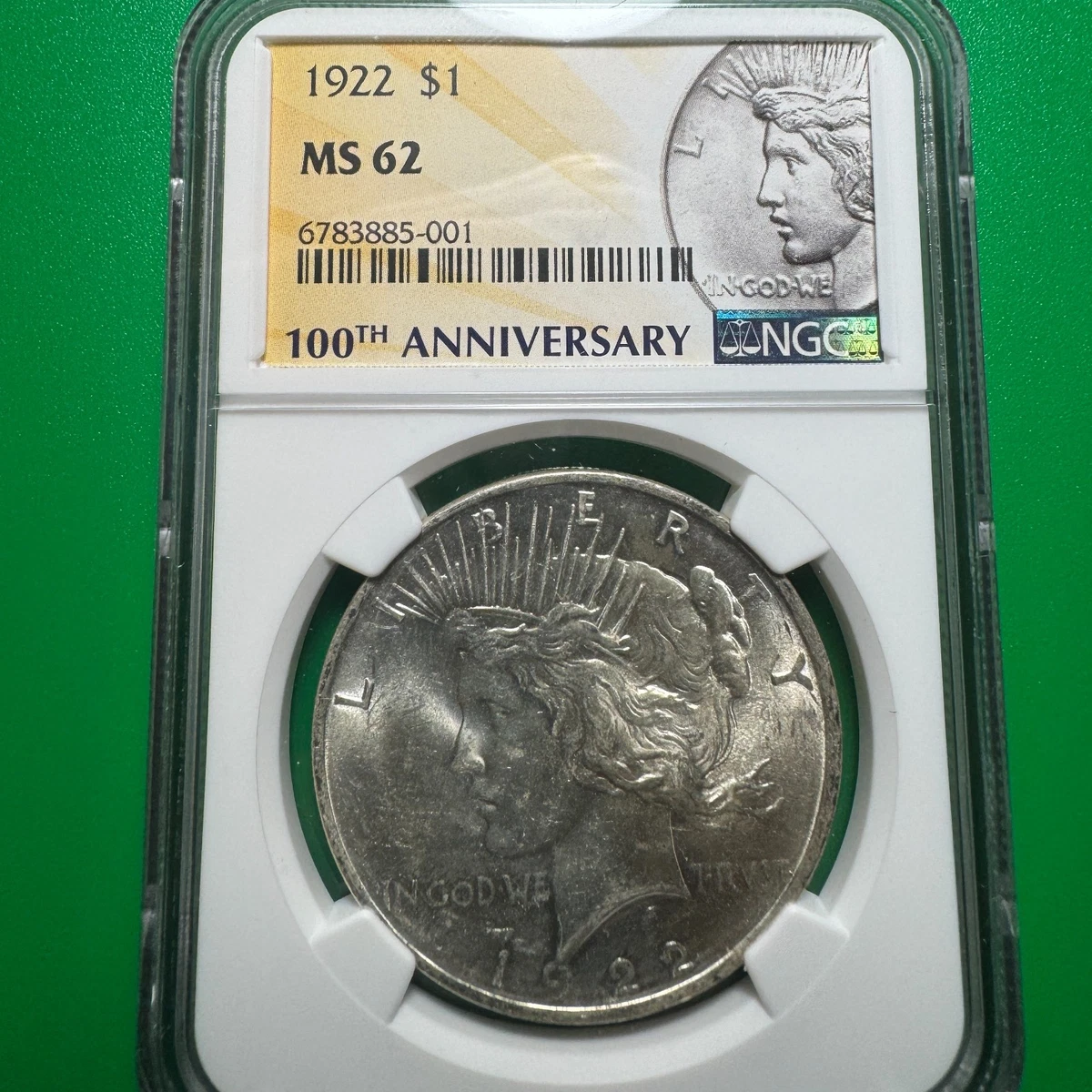 Silver MS 62 Graded 1922 Year Peace Dollars (1921-1935) for sale
