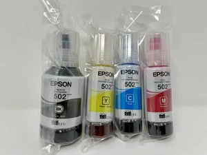 Genuine Epson 502 Ink Bottle 4 Pack for ET-2700 ET-2750 ET-3700 ET-3750 - Picture 1 of 1