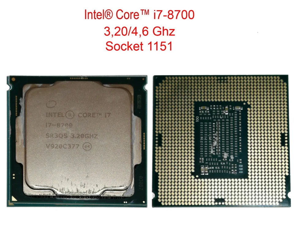 PROCESSORE CPU INTEL CORE i7-8700 12M Cache 3,20/4,6 GHz SK LGA 1151 - Immagine 1 di 1
