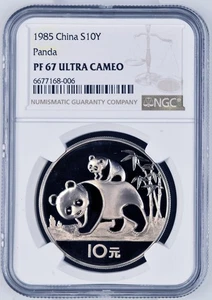 China Silber Panda 10 Yuan - NGC PF 67 Ultra Cameo, PP Silbermünze - Bild 1 von 2