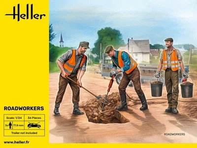 Heller 82754 Road Workers Straßenarbeiter in 1:24 Figuren Bausatz Neu in OVP