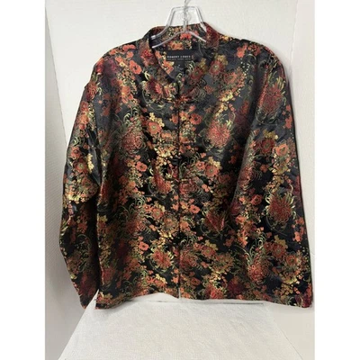 Chaqueta Top Mujer Robert Louis Mezcla Seda Estampado Floral Estilo Asiático Mediana Foto 1 de 3