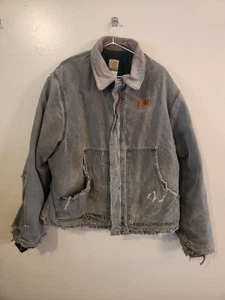 Vintage Carhartt Quilted Distressed Canvas Jacket J22 CHT XL Thrashed USA - Bild 1 von 23