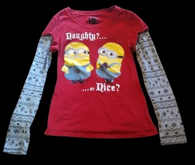 Camiseta Dispicable Me Manga Larga Minions Gráfico Navidad Foto 1 de 3