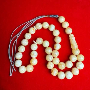 Natural Amber Islamic Tasbih Misbaha Rosary Muslim Gift 13.2mm 51.5g - Picture 1 of 3