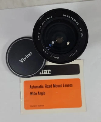 Vivitar 28mm f/2.5 Auto Wide Angle Lens Canon FD Mount – Kino Precision + Caps - Image 1 of 4