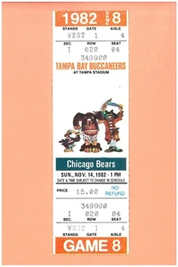 Chicago Bears Tampa Bay Buccaneers 1-2-1983 FULL ticket Topps Walter Payton 1982 - Picture 1 of 2