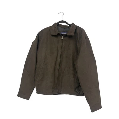 Chaqueta de Granero Roundtree & Yorke Hombres Grande Marrón Completamente Forrada Bolsillo Cremallera Completa Abrigo Foto 1 de 4