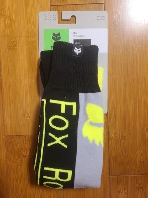 Fox Racing 180 Sock Mens Large Black Yellow Grey Fits 10-13 - Image 1 of 3