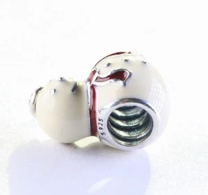 Pandora Sterling Silber Weihnachten Happy Snowman Weiße Emaille Charm 791406ENMX - Bild 1 von 3