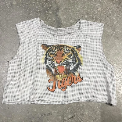 复古 70 年代 80 老虎网短球衣风格衬衫节日俱乐部尺寸 S/M? 阅读 — 第 1/4 张图片