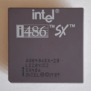 Intel 486 Classic CPU: Intel 486 SX 20 MHz Prozessor - A80486SX-20 SX406 - Bild 1 von 2