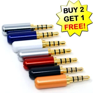 3.5mm Male Metal Audio Jack Plug Gold-Plated DIY Headphone Connector | 3-4 Pole - Picture 1 of 47