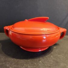 Chinese Red By Hall Round Covered Sundial Casserol