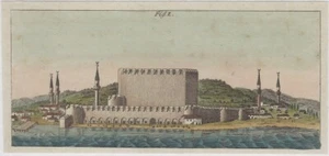 Grabado a mano de un fuerte en los Dardanelos, Gallipoli del siglo XIX - Imagen 1 de 1