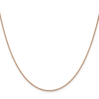 Cadena de cable de oro rosa de 14 k de 1,4 mm con corte de diamante macizo con cierre de langosta de 16" - 30" Foto 1 de 4