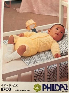 PHILDAR Strickanleitung für Babys in 4-fädig & QK für Jungen oder Mädchen - Bild 1 von 1