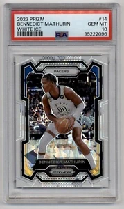 2023-24 Panini Prizm #14 Bennedict Mathurin White Ice 14/35 PSA 10 Gem Pacers - Imagen 1 de 2