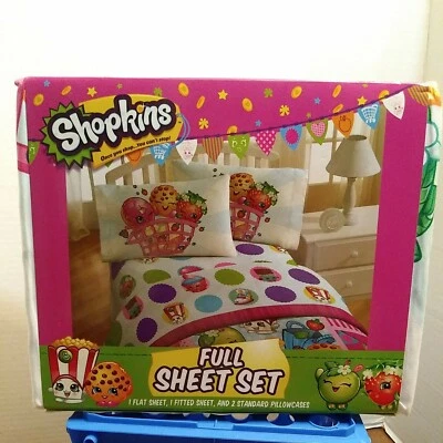 Nuevo Shoppkins Niños 4 Piezas Juego Completo de Sábanas Microfibra Suave para Niñas.Nuevo en Caja Foto 1 de 3