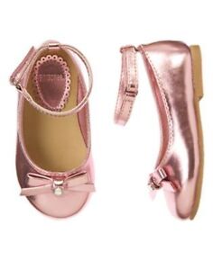 NWT Gymboree Picnic Party Metallic Pink Dress Shoes Flats Toddler 4 6 