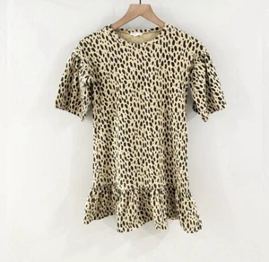 Crewcuts Animal Print Drop Waist Peplum Dress Size 12 - Picture 1 of 5