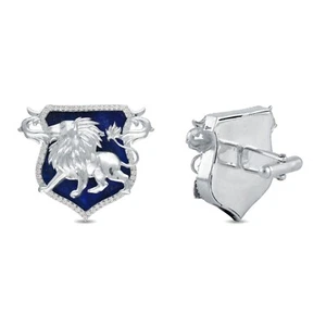 925 Sterling Silber Blauer Lapislazuli Löwe Manschettenknöpfe Herren Geschenk... - Bild 1 von 3
