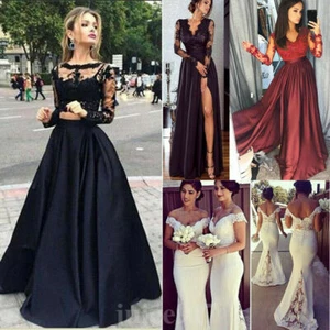 Women Formal Wedding Bridesmaid Long Evening Party Ball Prom Gown Cocktail Dress - Picture 1 of 12