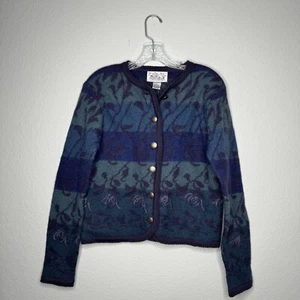 Tally Ho Pullover Damen Größe Petite Small blau Strickjacke 100 % Wolle neu ohne Etikett Vintage - Bild 1 von 6