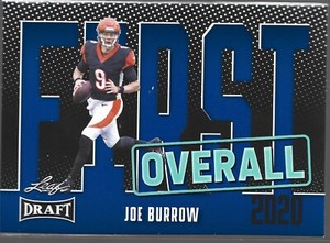 #10 JOE BURROW 2023 Leaf Draft Football FIRST OVERALL BENGALS Blue Parallel