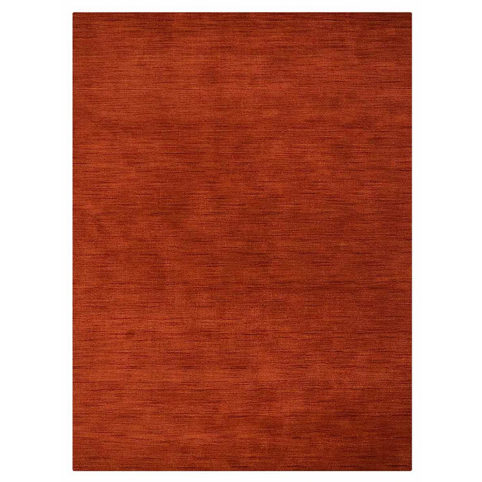 Alfombra ecológica de lana con telar anudada a mano roja clara lisa BBH Homes BBL00888L Foto 1 de 1