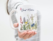 Personalized Wild Flowers Garden Coffee Tea Mug Cup Ceramic 15 Oz by Mugzan