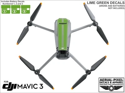 DJI Mavic 3 Racing Stripes With Battery Decals Number #1-3 Sticker Skin - Image 1 of 4